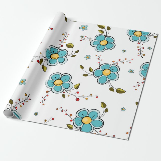 Blume Geschenkpapier (Ungerollt)