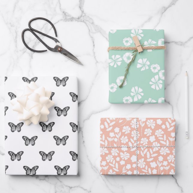 Blume Geschenkpapier Set (Vorderseite)