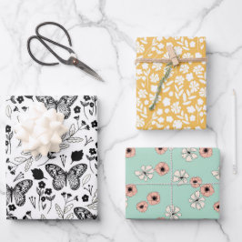Blume Geschenkpapier Set