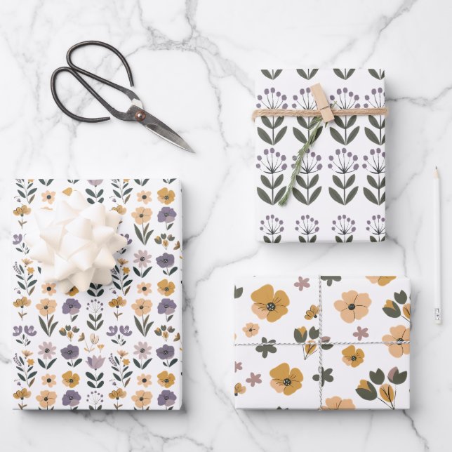 Blume Geschenkpapier Set (Vorderseite)