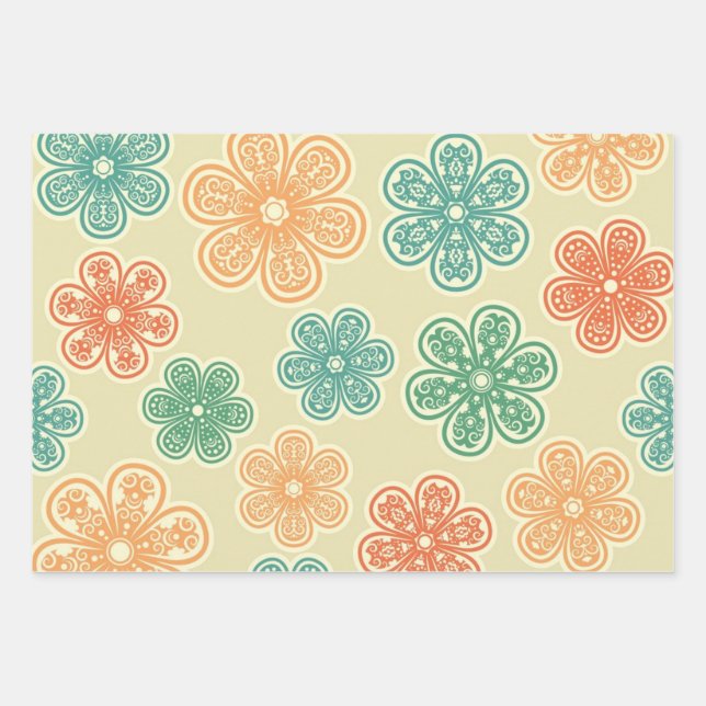 Blume Geschenkpapier Set (Vorderseite)