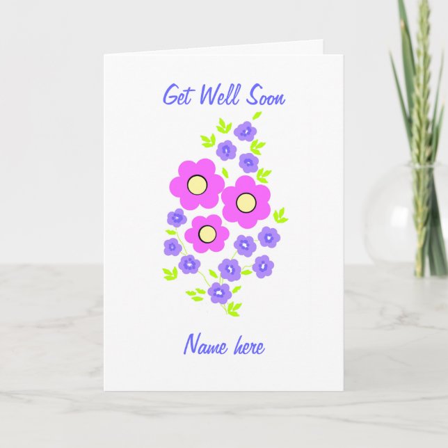 Blume Get Well Balg Card Name vorne hinzufügen Karte (Vorderseite)