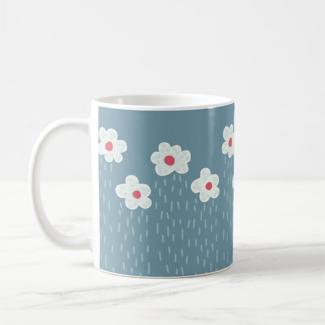 Blume gewinnen Springtime Blue Gloomy Spaß Kaffeetasse (Links)