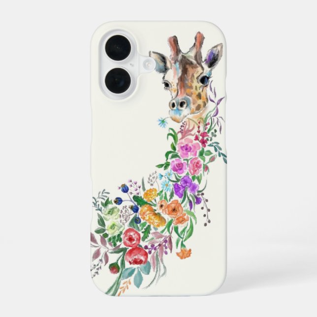 Blume Giraffe iPhone Case iPhone 16 Hülle (Rückseite)