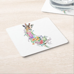 Blume Giraffe Paper Untersetzer