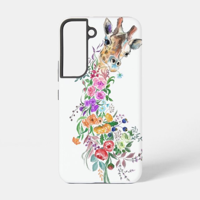 Blume Giraffe Samsung Galaxy oder iPhone Fälle Hülle (Rückseite)