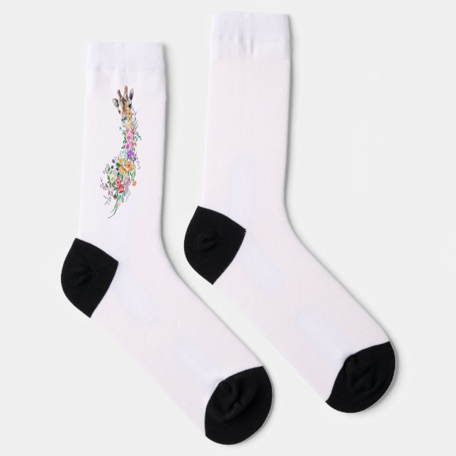 Blume Giraffen Socken (Rechts)