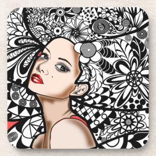 Blume Girl Beverage Coaster Getränkeuntersetzer