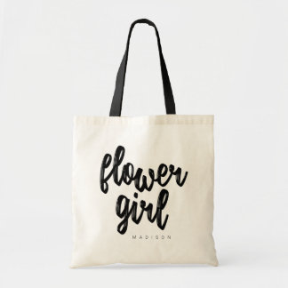 Blume Girl Black Script Tote Beutel - Anpassbar Tragetasche