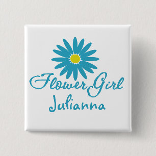 Blume Girl/ Blue Daisy Button