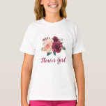Blume Girl Blush Pink Burgundy Rose Floral T-Shirt<br><div class="desc">Diese Blume Girl T - Shirt ist in einem Aquarelldesign mit rot-rosa und bordeauxfarbenen Rose gestaltet. Matching-Elemente sind ebenfalls verfügbar. Bitte besuchen Sie unseren Shop oder schauen Sie sich unsere Kollektionsseiten an,  um das komplette Sortiment zu sehen.</div>