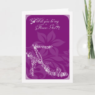 Blume Girl Card, Werden Sie meine Bridesmaid Blume Einladung