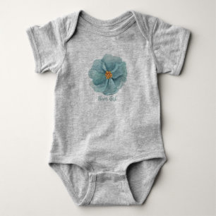 Blume Girl Graue Babykarosserie Baby Strampler