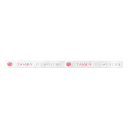 Blume Girl individuelle Name Grafik-rote Rosen Satinband