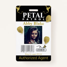 Blume Girl Petal Patrol Abzeichen Ausweis