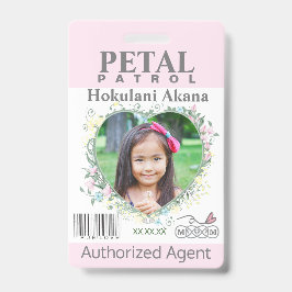 Blume Girl Petal Patrol Abzeichen erröten Ausweis