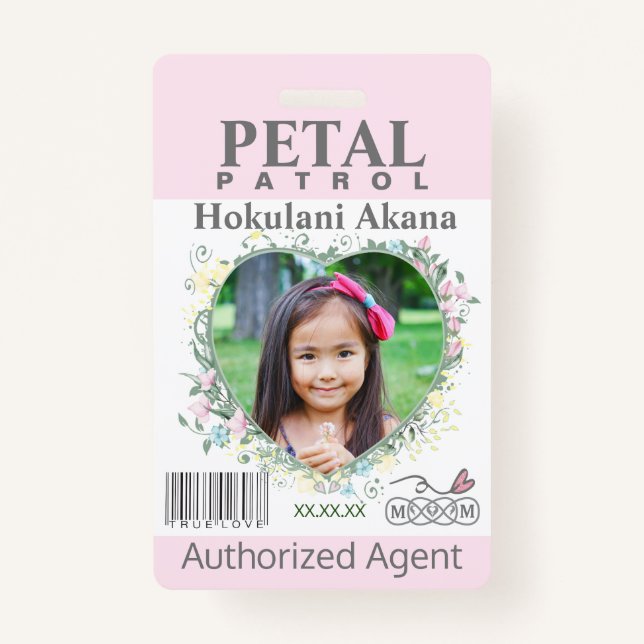 Blume Girl Petal Patrol Abzeichen erröten Ausweis (Vorderseite)