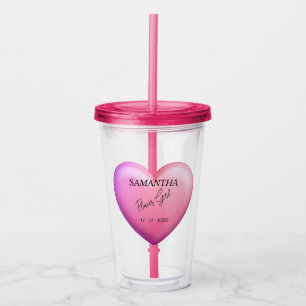 Blume Girl Pink Brautparty Personalisiert Acryltrinkbecher