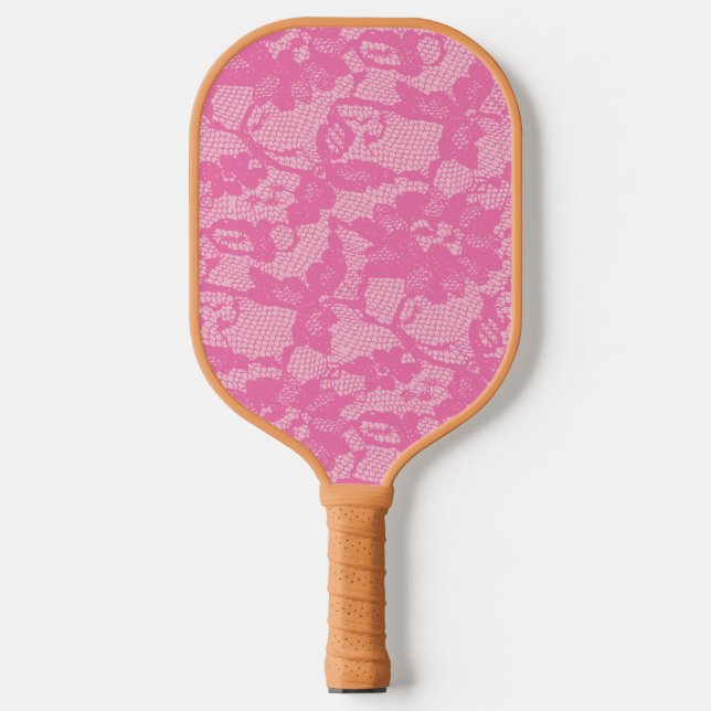 Blume Girl Pink Lace Print Pickleball Paddel Pickleball Schläger (Vorderseite)