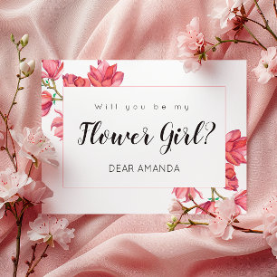 Blume Girl Pink White Floral Magnolia Karte