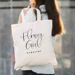 Blume Girl Simple Calligraphy Wedding Tragetasche<br><div class="desc">Blume Girl Simple Calligraphy Wedding Tote Bag bietet Spaß und hübsche Kalligraphie,  zusammen mit dem Nachnamen der Blume Mädchen.</div>