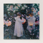 Blume Girls Paper Lanterns Vintag Painting Kids Puzzle<br><div class="desc">Eigene, personalisierte, familienfreundliche Blume begeistern über 675 Stück Puzzle mit einem wunderschönen, bezaubernden, aufwändigen Vintagen Ölgemälde auf der Leinwand von John Singer Sargent, mit lilienfarbenen Nelkenmädchen und Papierlaternen, sowie Ihre Note / Grüße in einem eleganten Imitat Goldtypografie-Drehbuch. Aus robustem Karton gefertigt und auf Chipboard montiert, kommt Ihr Puzzle in individueller...</div>
