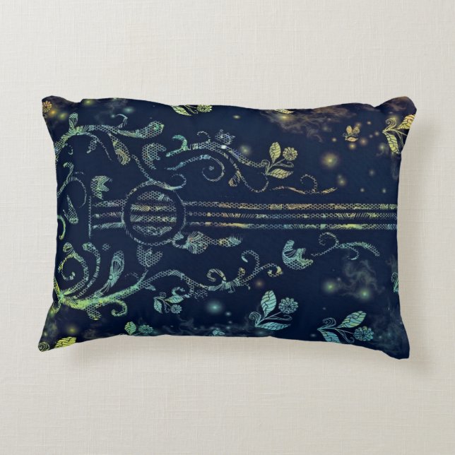 Blume Gitarre Art Accent Pillow Dekokissen (Rückseite)