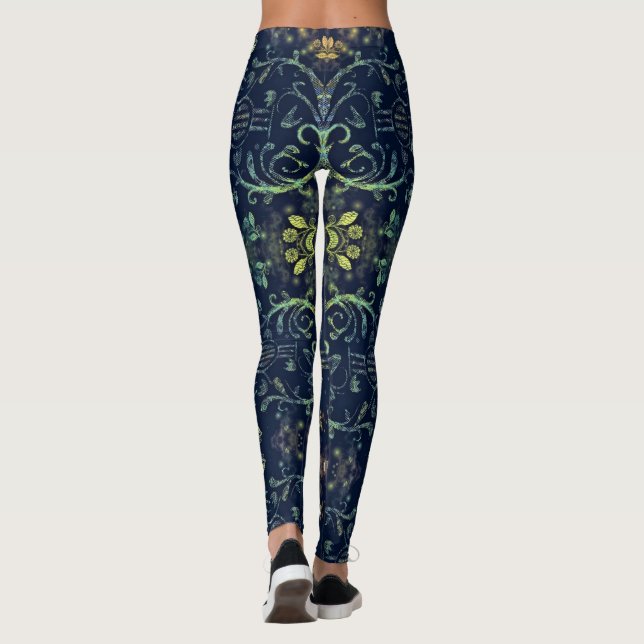 Blume Gitarre Leggings (Rückseite)