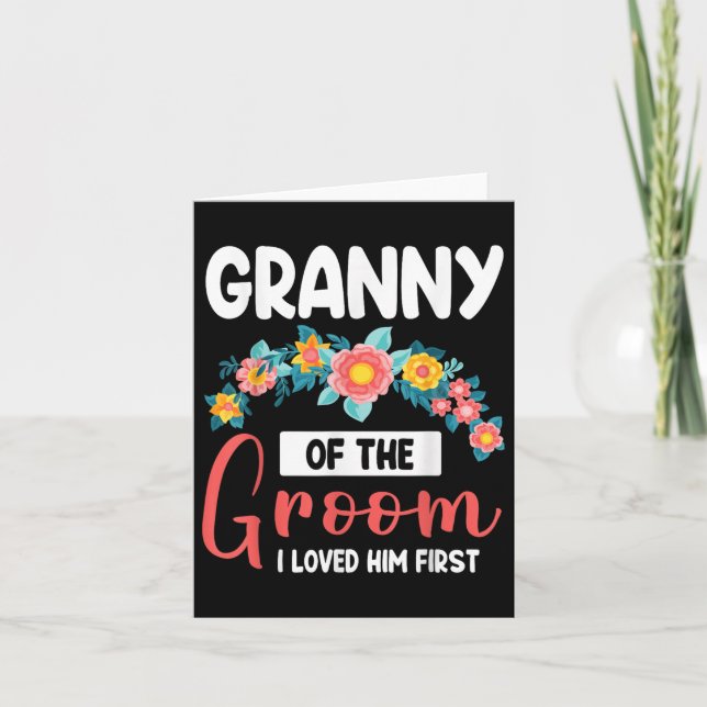 Blume glücklich Hochzeit Granny des Bräutigams, de Karte (Vorderseite)
