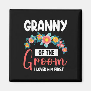 Blume glücklich Hochzeit Granny des Bräutigams, de Magnet