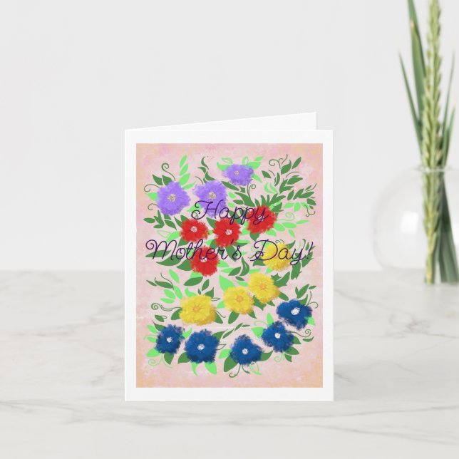 Blume glücklich Muttertag Karte (Vorderseite)
