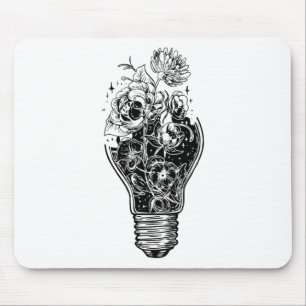Blume Glühbirne Power Tree Ruhe für Hippies Mousepad