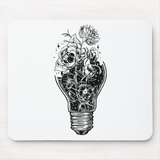 Blume Glühbirne Power Tree Ruhe für Hippies Mousepad (Vorne)