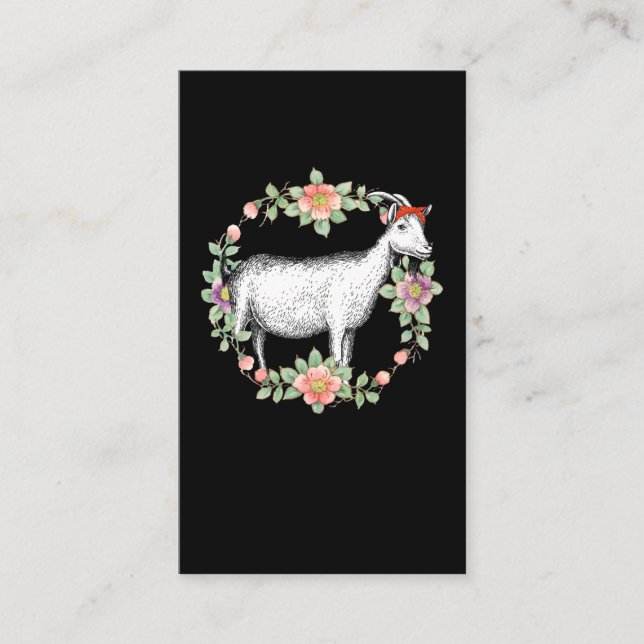 Blume Goat Girl Bandana Animal Lover Visitenkarte (Vorderseite)