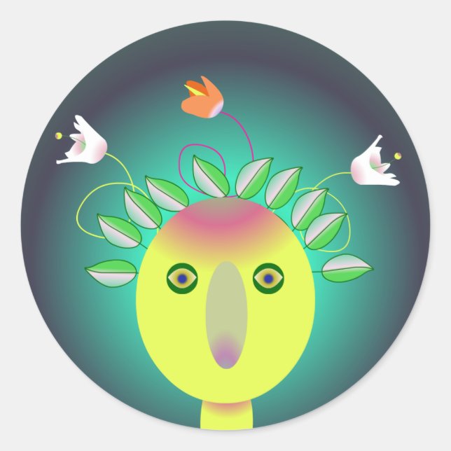 BLUME-GOD-Aufkleber Runder Aufkleber (Vorderseite)