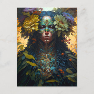 Blume Goddess Fantasy Art Postkarte