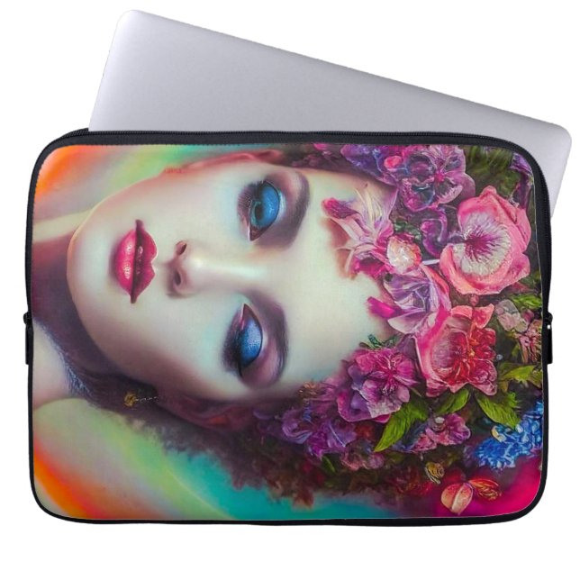 Blume Goddess Laptopschutzhülle (Vorderseite)