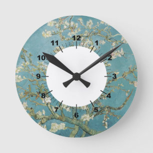Blume Gogh Branches Almond Blüten Natur Runde Wanduhr