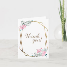 Blume Gold Rahmen Hochzeitszeitszittel für Wasserf Dankeskarte