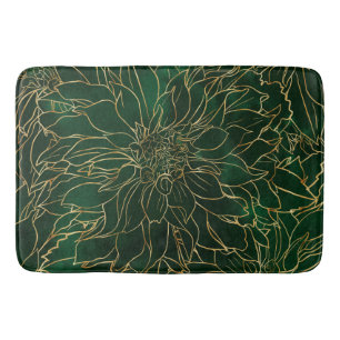 Blume Gold und Green Dahlia Badematte