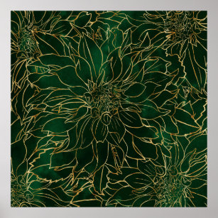 Blume Gold und Green Dahlia Poster