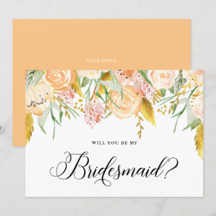 Blume Gold wird meine Bridesmaid-Karte sein Einladung