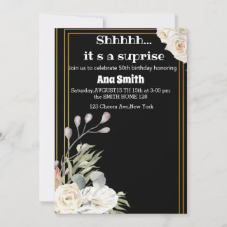 BLUME GOLDEN EINLADUNG FÜR SIE FÜNFZIG