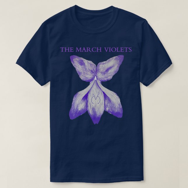 Blume Gothic Der März Violets T-Shirt (Design vorne)