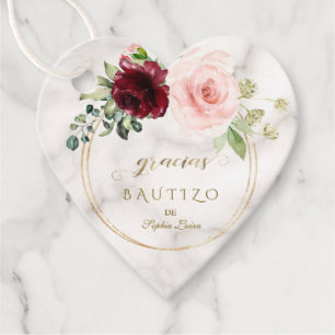Blume Gracias Bautizo Geschenkanhänger