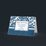 Blume Grandson und seine Ehefrau Jahrestag Karte<br><div class="desc">Glückliche Hochzeitskarte für Enkel und seine Ehefrau mit hübschen blauen Blumen und herzlichen Vers.</div>