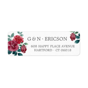 Blume Grau-Monogramm-Rücksendeadresse
