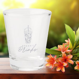 Blume graue Farbe mit Bio Inschriftengetränken Schnapsglas