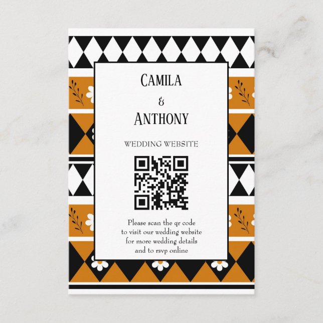 Blume Grenzstreifen Diamond-Boho Blumenmuster Begleitkarte (Vorderseite)