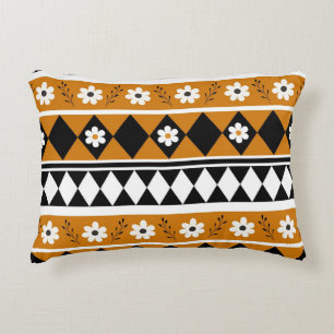 Blume Grenzstreifen Diamond-Boho Blumenmuster Dekokissen